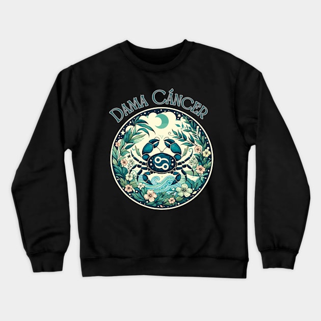 Spanish Embrace: Cancer Serenity"- Zodiac Horoscope Star Signs Crewneck Sweatshirt by stickercuffs